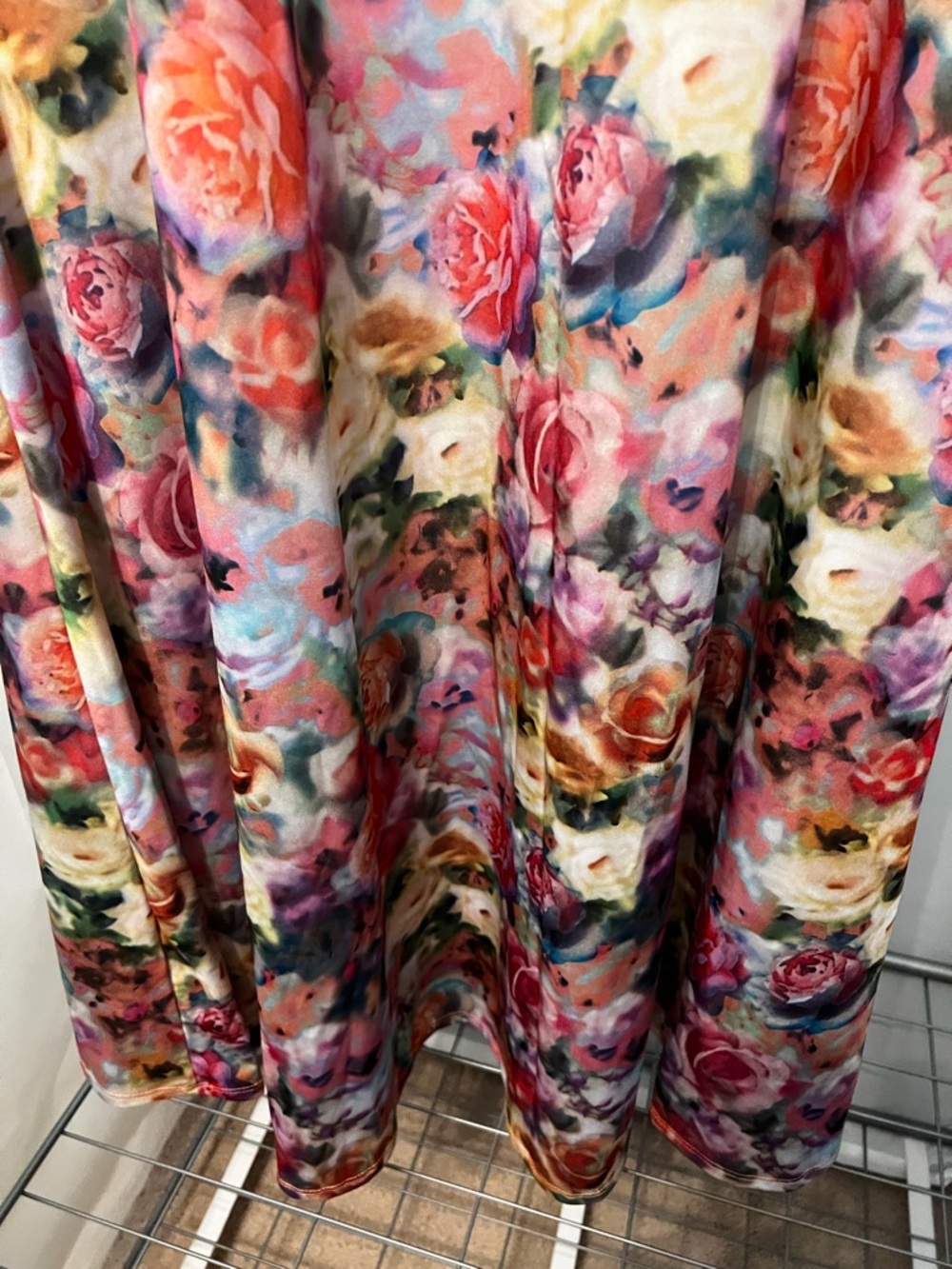 Vibrant Floral Print Maxi Skirt - Multicolor Roses